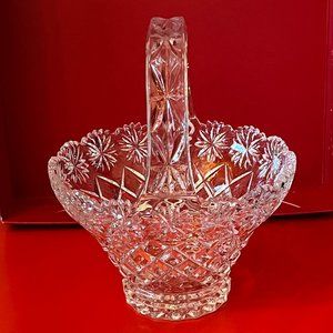 Vintage Bohemian Crystal Basket